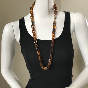 Jcrew long chain necklace with rhinestones